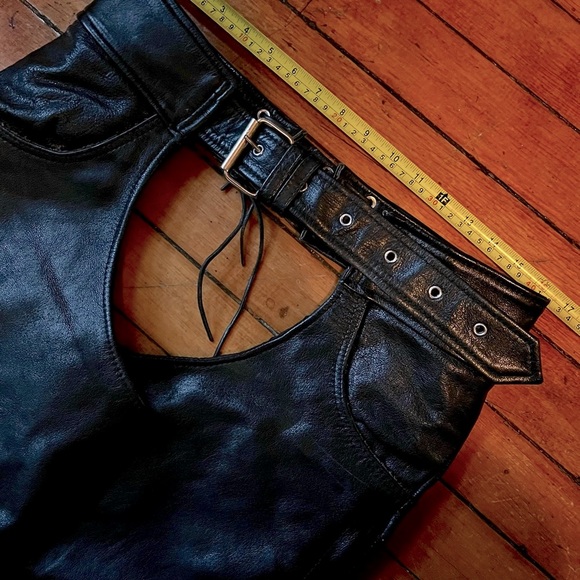 Leather Motorcycle Chaps (L) - Picture 4 of 11